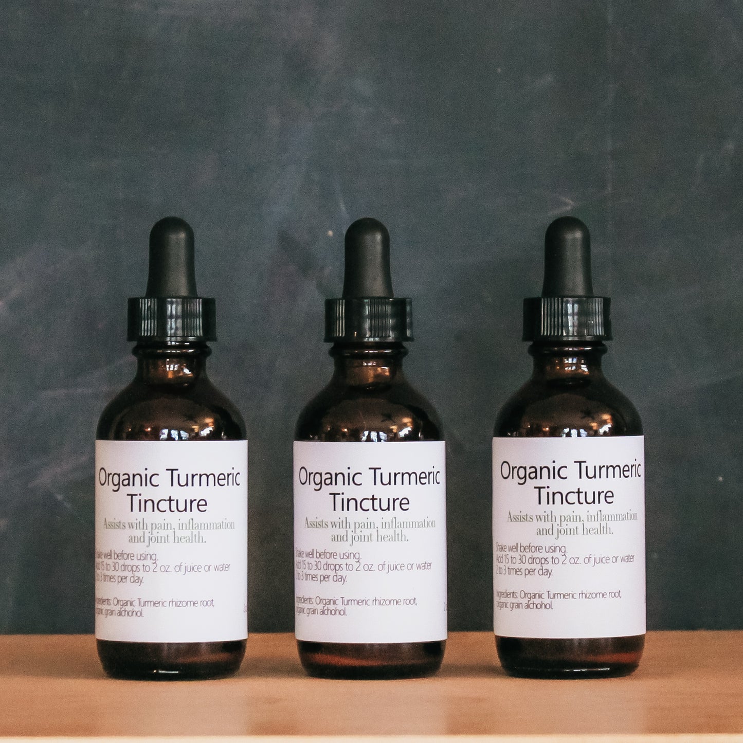 Organic Turmeric + Peppercorn Tincture - 2 oz Dropper Bottle