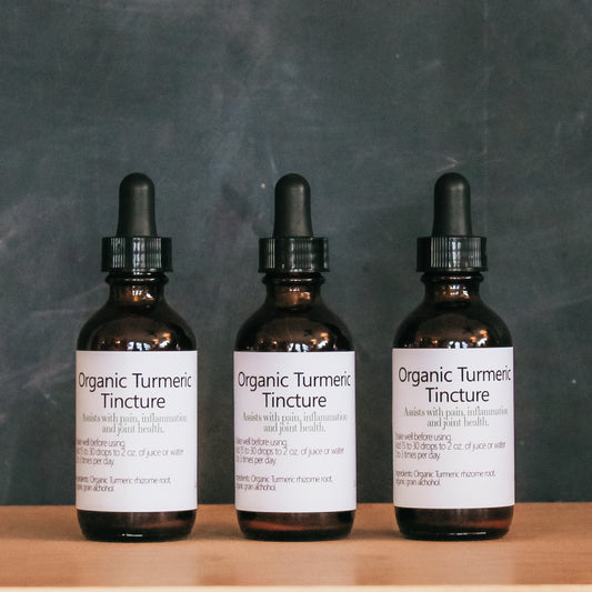 Organic Turmeric + Peppercorn Tincture - 2 oz Dropper Bottle